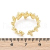 Flower Brass Open Cuff Rings for Women RJEW-R011-09G-01-5