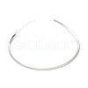 304 Stainless Steel Rhombus Textured Wire Necklace Making MAK-L015-02P-4