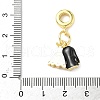 Brass Enamel European Dangle Charms KK-I355-23G-01-3