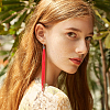 FIBLOOM 4 Pairs 4 Colors Faux Suede Tassel Earrings EJEW-FI0003-10-6
