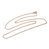 1.5mm Rack Plating Brass Oval Link Chain Necklaces for Women Men MAK-L044-32RG-1