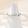 Sterling Silver Cubic Zirconia Adjustable Finger Rings for Women RJEW-B128-03-1