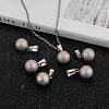 Non-Tarnish Round 303 Stainless Steel Pendants with 201 Stainles Steel Clasp STAS-M184-14B-5