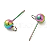 Ion Plating(IP) 304 Stainless Steel Stud Earring Findings STAS-P099-04RC-2