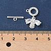 Brass Micro Pave Clear Cubic Zirconia Toggle Clasps KK-G531-06S-3