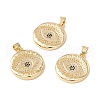 Brass Micro Pave Clear & Black Cubic Zirconia Pendants KK-G415-10G-1