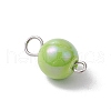 AB Color Plated Opaque Acrylic Round Connector Charms PALLOY-JF03543-02-4
