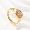 Round Natural Quartz Crystal Chips Finger Rings RJEW-D303-03G-01-4