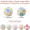 SUNNYCLUE 20Pcs 5 Colors Luminous Resin Pave Rhinestone Beads RESI-SC0005-56-2