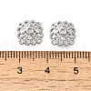 Flower Brass Clear Cubic Zirconia Bead Caps KK-V008-01P-3