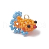 3Pcs 3 Colors Glass Seed Beaded Gold Fish Pendants PALLOY-MZ00561-2