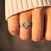 2Pcs Heart Alloy Finger Rings for Women FS-WG57BD0-04-4