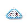 Glass Seed Beaded Cloud Pendants PALLOY-MZ00568-1