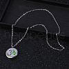 Stainless Steel Hollow Chakra Symbol Diffuser Locket Pendant Necklaces with Colorful Aromatherapy Disc Hollow Sports Design EF9238-3