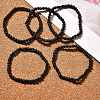 Natural Lava Rock Round Beads Stretch Bracelets BJEW-G550-07-4mm-1