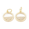 Brass Micro Pave Clear Cubic Zirconia Charms ZIRC-B010-33G-1