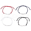 4Pcs 4 Colors 304 Stainless Steel Triple Cross Link Braided Bracelets BJEW-JB10772-1