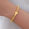 304 Stainless Steel Beaded Bracelets for Women BJEW-Z133-01G-1