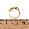 304 Stainless Steel with Rhinestone and Glass Cuff Rings RJEW-Q020-04G-3