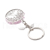Flat Round with Tree of Life Alloy Keychains KEYC-MZ00039-03-4