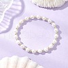 Shell Pearl Round Beads Stretch Bracelets for Women BJEW-JB11998-03-1