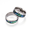 201 Stainless Steel Wide Band Finger Rings RJEW-T005-7-07-2