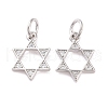 Brass Micro Pave Clear Cubic Zirconia Charms KK-G418-01P-1
