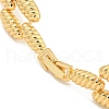 Brass Micro Pave Clear Cubic Zirconia Oval & Croissant Link Chain Bracelets for Women BJEW-M322-06G-3