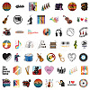 Music Theme PVC Plastic Sticker Labels STIC-PW0005-07A-1