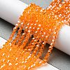 Transparent Electroplate Glass Beads Strands GLAA-F029-4mm-C23-4