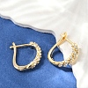 Brass Clear Cubic Zirconia Hoop Earrings EJEW-Q016-15G-5