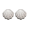 304 Stainless Steel Shell Shaped Studs Earrings for Women EJEW-K306-23P-2