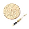 Faceted Round Natural Quartz Crystal & Labradorite & Black Spinel Beaded Connector Charms PALLOY-JF03530-08-4