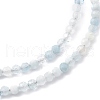 Natural Aquamarine Beaded Necklaces NJEW-JN02990-01-3