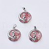 Fashion Natural & Synthetic Mixed Stone Kitten Pendants G-K234-D-2