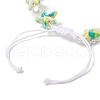 Dyed Synthetic Turquoise & ABS Plastic Imitation Pearl Beaded Braided Bead Bracelets for Women BJEW-JB11906-5