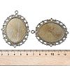 Tibetan Style Oval Pendant Cabochon Settings TIBE-473-B-RS-2