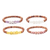 Natural Mixed Gemstone Beaded Stretch Bracelet BJEW-JB07731-1