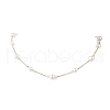 Round Shell Pearl & 304 Stainless Steel Handmade Link Chain Necklaces NJEW-JN05301-01-2