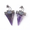 Natural Amethyst Big Pendants G-F639-06B-1