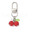 Polymer Clay Rhinestone Cherry Pendant Decorations HJEW-JM03268-01-2