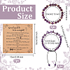 Olycraft 2Pcs 2 Style Natural Amethyst Beaded Stretch Bracelets Set BJEW-OC0001-12-2
