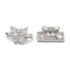 Brass Micro Pave Clear Cubic Zirconia Connector Charms KK-B074-03P-1