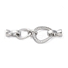 Brass Micro Pave Clear Cubic Zirconia Fold Over Clasps KK-U059-24P-1