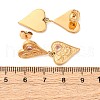 304 Stainless Steel Cubic Zirconia Heart Dangle Stud Earrings EJEW-Q044-03G-3