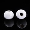 Spray Painted Round Natural Schima Wood Beads WOOD-T032-6mm-30-2
