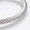 304 Stainless Steel Cuff Bangles Torque Bangles BJEW-H570-09-3
