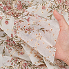 Embroidered Flowers Chiffon Fabric DIY-WH0308-386A-3