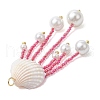 Glass Seed Beaded Jellyfish Pendants PALLOY-MZ00571-02-4