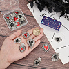 SUNNYCLUE 24Pcs 6 Styles Alloy Enamel Pendants ENAM-SC0005-05-3